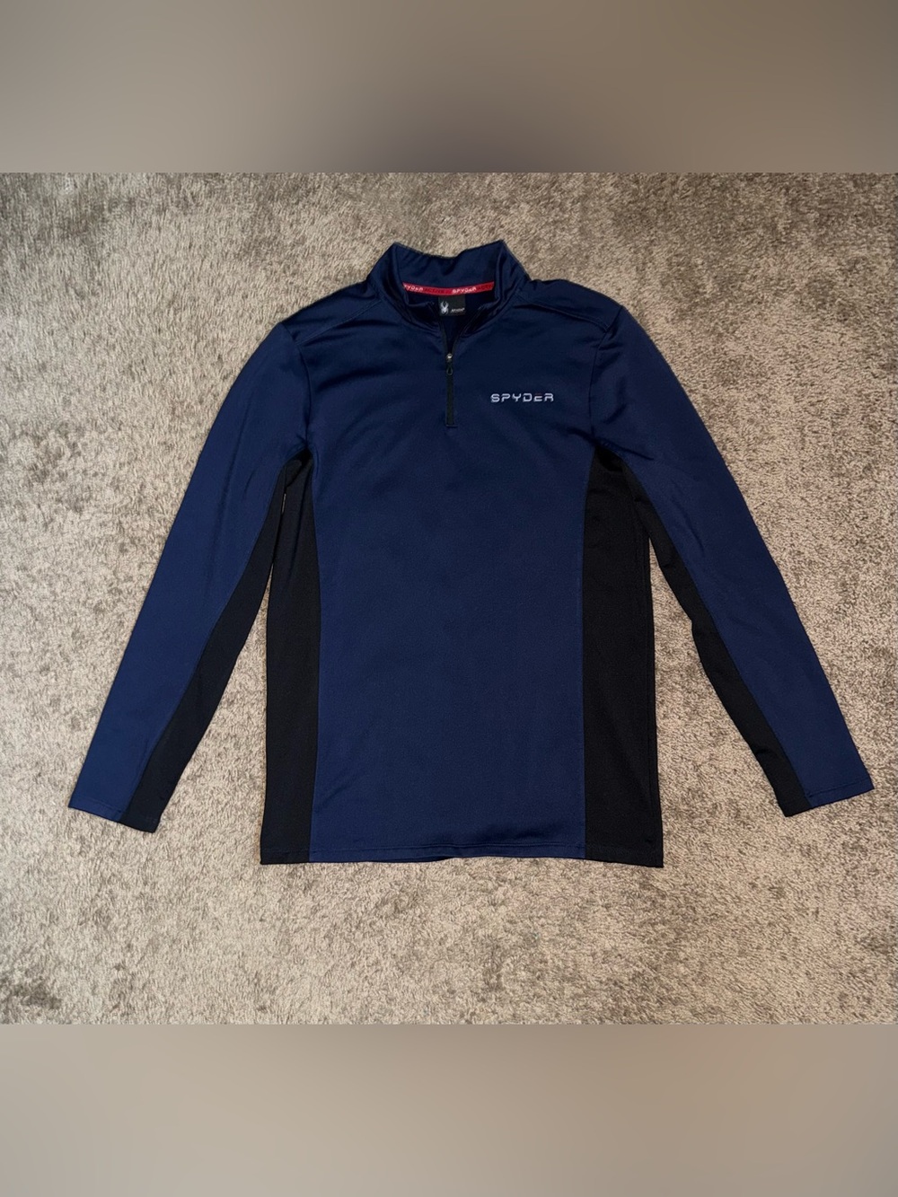 Spyder Men’s Navy and Black Long Sleeve 1/4 Zip